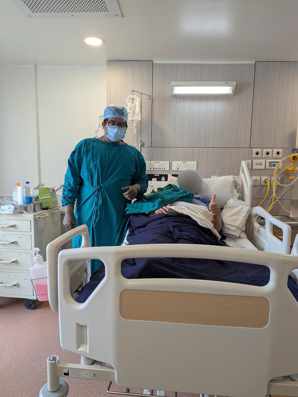 Dr. Ashray Kole with patient